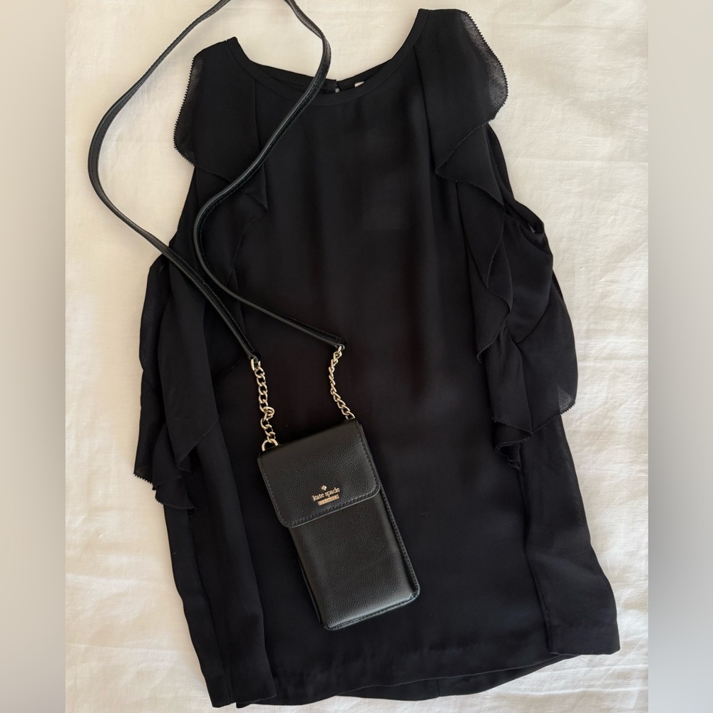 Kate Spade Black Ruffle Blouse